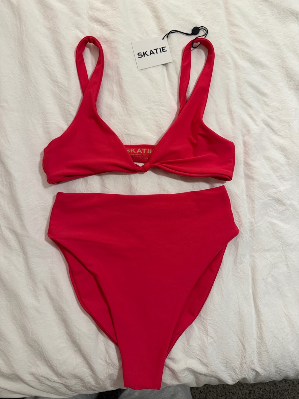 Skatie Red High-Waist Bikini Set